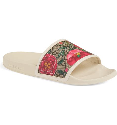 nordstrom gucci slides floral|Nordstrom Gucci rubber slide.